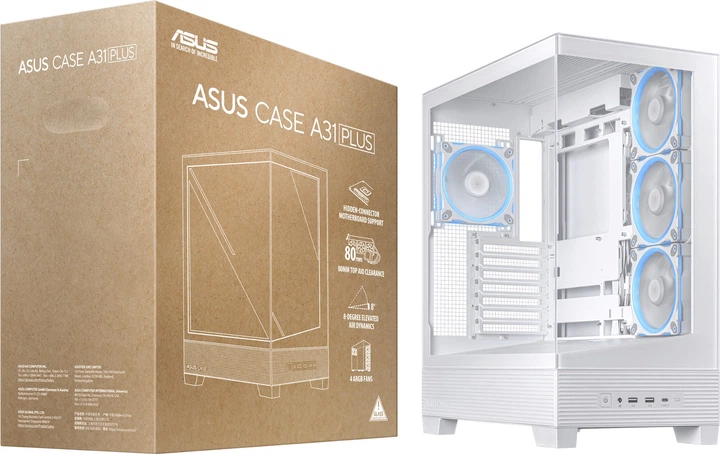 Корпус ASUS A31 Plus Tempered Glass White (90DC00R3-B19000) - зображення 18