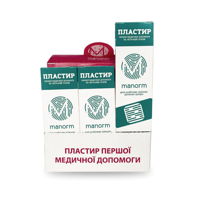 Набір пластирів Manorm на нетканій основі 19х72 мм 15 упаковок по 10 шт - зображення 1