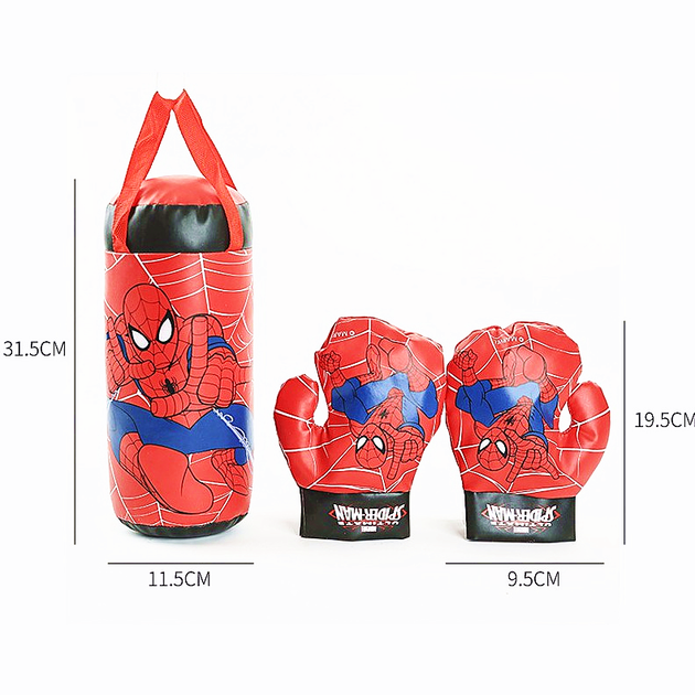 Боксерский набор детский (груша с перчатками) «Spider man» - Фото 1 Боксерский набор детский (груша с перчатками) «Spider man» - изображение 1