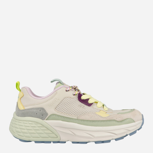 Sneakersy damskie Jeep JL51513A-854 40 26.9 cm Beżowy/Zielony (8052597156044) - obraz 1