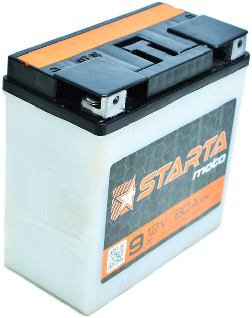 Акумулятор мото 12v 9Ah 80А Starta під болт (сухозаряджений без електроліту) - зображення 2