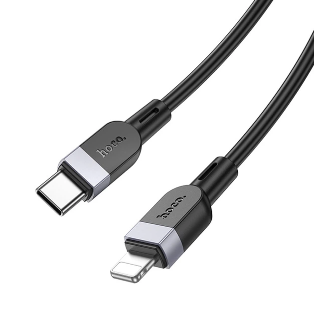 Дата кабель Hoco X109 Energy silicone Type-C to Lightning (1m) Black - Фото 4 Дата кабель Hoco X109 Energy silicone Type-C to Lightning (1m) Black - зображення 4