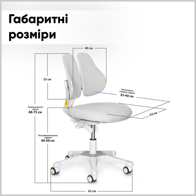Комплект парта Evo-Kids TH-330 Grey + кресло Evo-kids Mio Lite G серый (TH-330 W/G + Y-208 G) - изображение 12