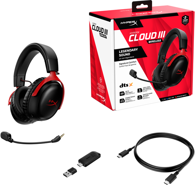 Słuchawki HyperX Cloud III Wireless Black-Red (77Z46AA) - obraz 8