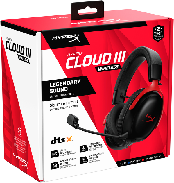 Słuchawki HyperX Cloud III Wireless Black-Red (77Z46AA) - obraz 9