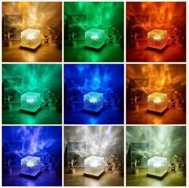 Настольный светильник RGB с проекцией волны · Светодиодный USB ночник Эффект Воды с пультом ДУ 52416/98 - изображение 4