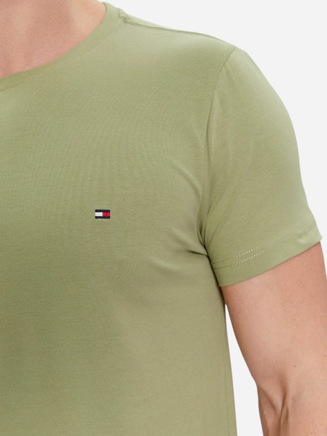 Футболка бавовняна чоловіча Tommy Hilfiger MW0MW10800-L9F L Оливкова (8720646364060) - зображення 3