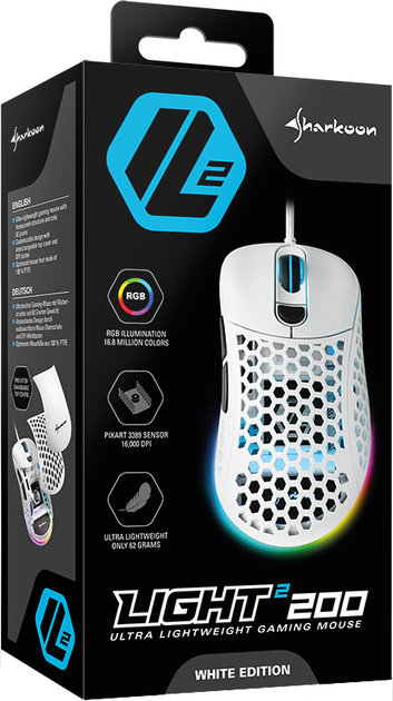 Mysz Sharkoon Light2 200 USB White (4044951030460) - obraz 9