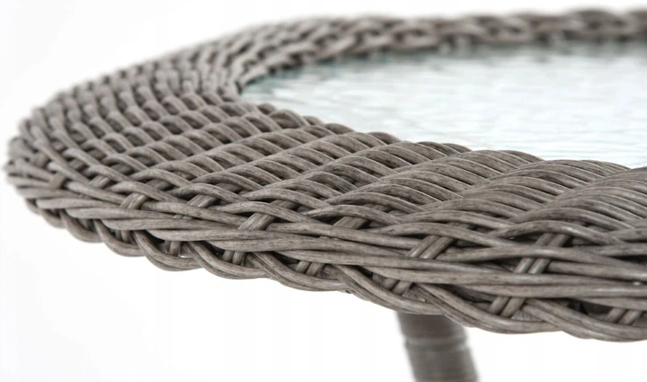 Stolik balkonowy OTE Manchester rattan śr. 60 cm szary (OTE-001-MANCHESTER2-STOL-60) - obraz 3