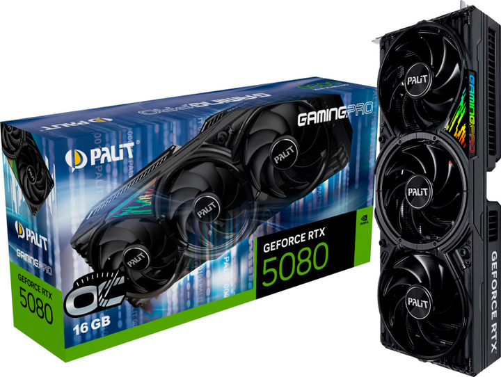 Відеокарта Palit PCI-Ex GeForce RTX 5080 GamingPro OC 16GB GDDR7 (256bit) (2700/30000) (HDMI, 3 x DisplayPort) (NE75080S19T2-GB2031A) - зображення 9