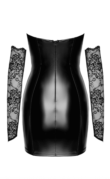 Мини-платье с перчатками Noir Handmade F340 Dress with gloves под кожу Черный S - Фото 4 Мини-платье с перчатками Noir Handmade F340 Dress with gloves под кожу Черный S - изображение 4