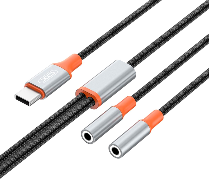 Photos - Cable (video, audio, USB) XO Перехідник  NB-R269B USB-C/AUX 3.5 мм 1 м Black  (NB-R269B.black)