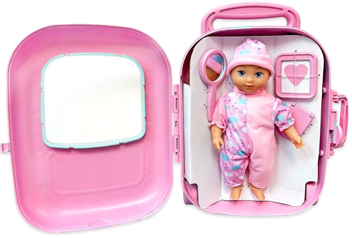 Lalka bobas Bayer Design z akcesoriami w walizce 28 cm (4003336417913) - obraz 4