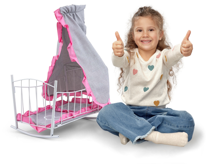 Łóżeczko Milly Mally Kołyska Prestige Lily dla lalek z baldachimem Pink Różowe (5901761127362) - obraz 4