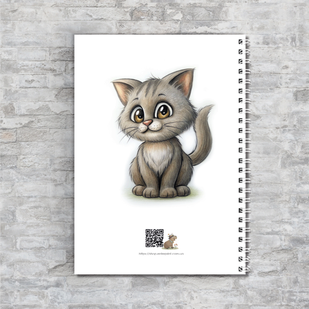 Блокнот А5 Кот + котенок на пружине 50 чистых листов бумага 80 г/м² ENTERSTORE (art. NTB-CAT-2503A5) - Фото 2 Блокнот А5 Кот + котенок на пружине 50 чистых листов бумага 80 г/м² ENTERSTORE (art. NTB-CAT-2503A5) - изображение 2