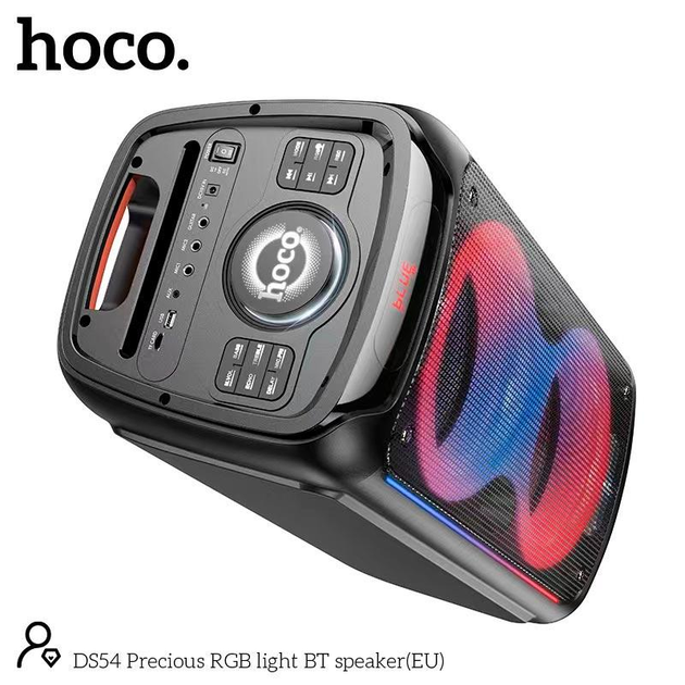 Портативна бездротова Bluetooth колонка акустика-караоке з мікрофоном Hoco DS54 BT5.0, TWS, TF/USB/AUX, 25Wx2, 3H, 1mic, remorte Black - зображення 3