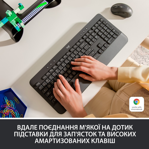 Клавиатура беспроводная Logitech Signature K650 USB/Bluetooth Graphite (920-010945) - изображение 3