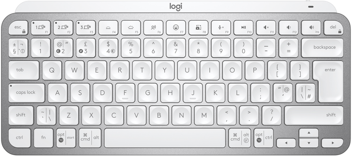Клавіатура бездротова Logitech MX Keys Mini Wireless Illuminated UA Pale Grey (920-010499) - зображення 1