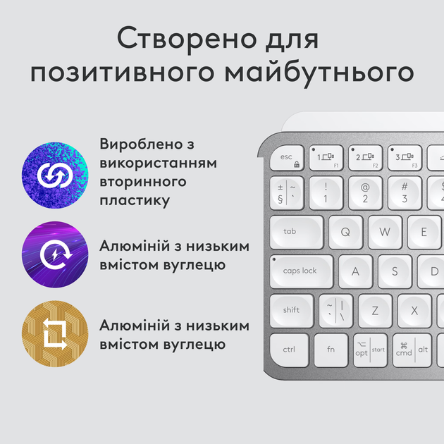 Клавіатура бездротова Logitech MX Keys Mini Wireless Illuminated UA Pale Grey (920-010499) - зображення 5