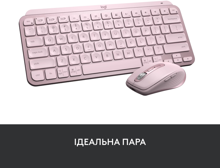Клавиатура беспроводная Logitech MX Keys Mini Wireless Illuminated UA Rose (920-010500) - изображение 12