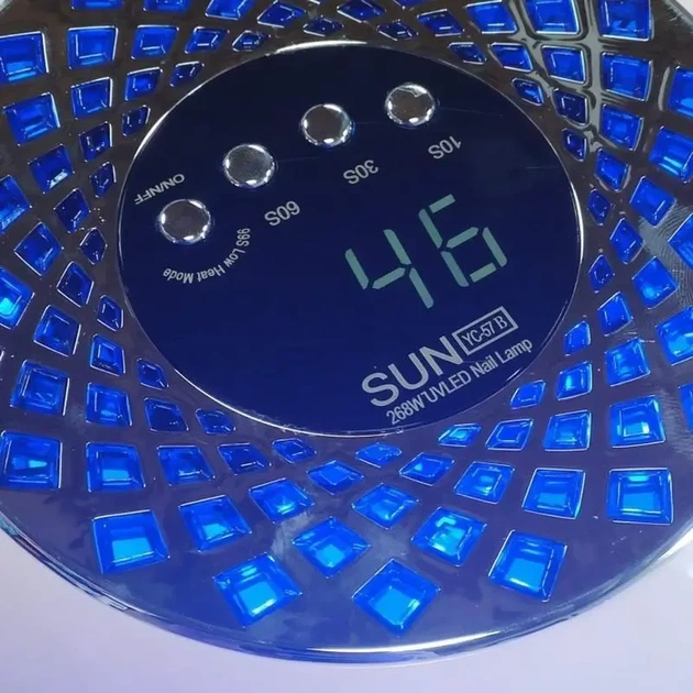 Настільна LED/UV лампа для сушіння гель лаку Sun YC-57B 268W для манікюру та педикюру Рожева 9094 - зображення 7