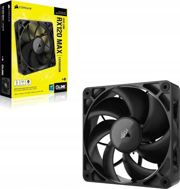 Wentylator Corsair iCUE Link RX120 MAX 120 mm PWM Black (CO-9051041-WW) - obraz 3