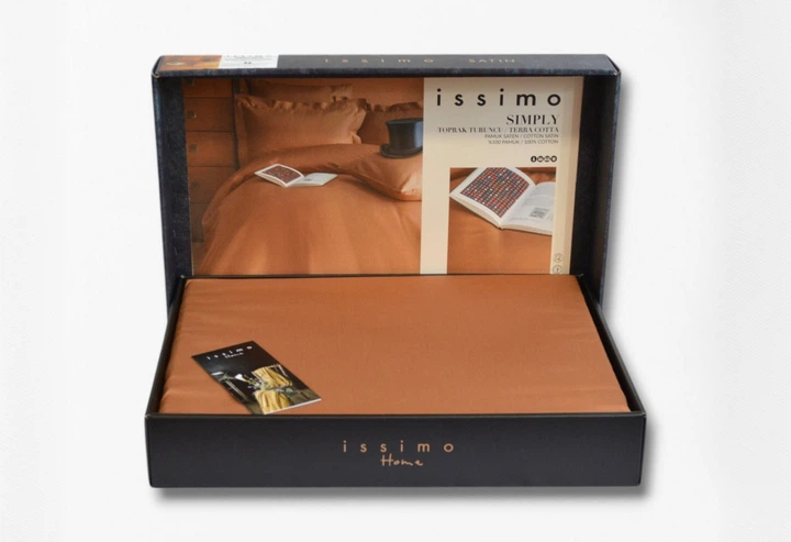 Комплект постільної білизни Issimo Simply Satin 200х220 см Terra Cotta - зображення 6
