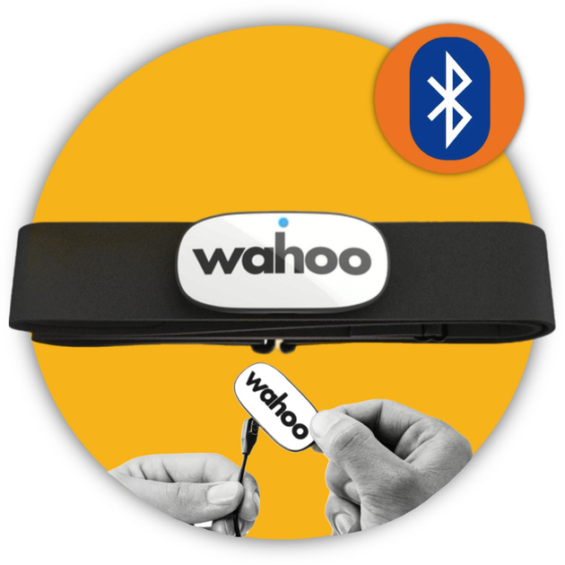 Нагрудний пульсометр з зарядкою Wahoo TRACKR Heart Rate Monitor, з Bluetooth BLE и ANT+ для Garmin, Polar, Wahoo, Apple Watch, та всіх смартфонів (WFBTHR05W) - зображення 1