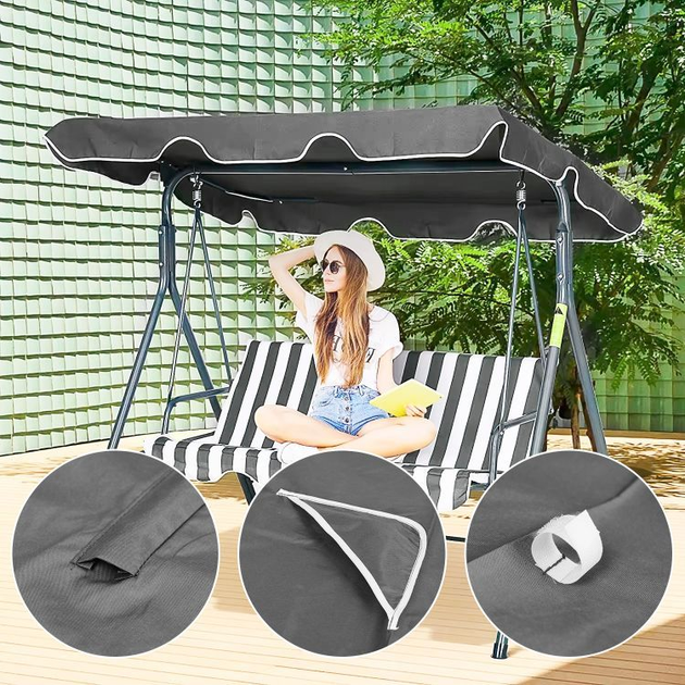Тент для садової гойдалки ModernHome by Multistore сірий (FC-005A GREY) - зображення 5