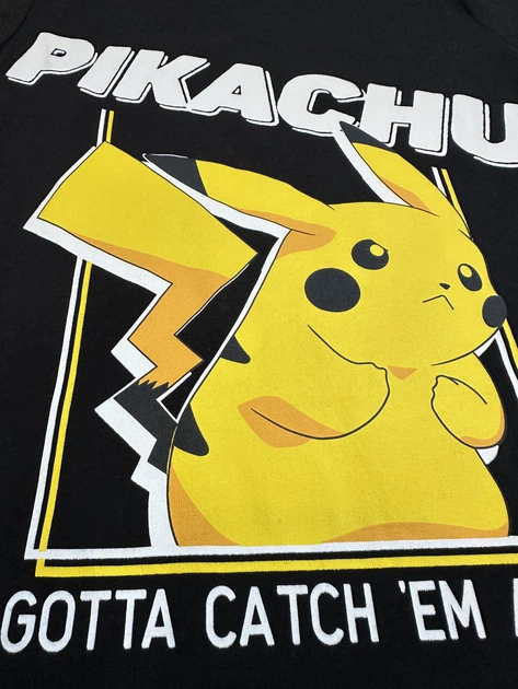 Футболка Primark унісекс Pikachu чорна 146см - Фото 2 Футболка Primark унісекс Pikachu чорна 146см - изображение 2