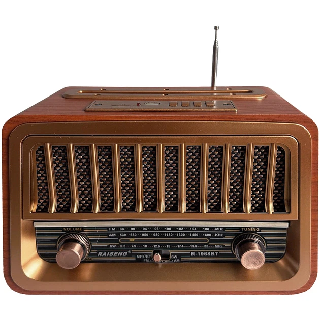 Портативное радио в винтажном ретро стиле AM/FM/SW, с