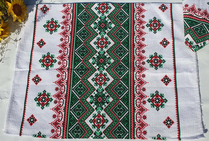 Рушник кухонний вафельний "Вишиванка" 50x35 см (156693-MBM2) - Фото 1 Рушник кухонний вафельний "Вишиванка" 50x35 см (156693-MBM2) - зображення 1
