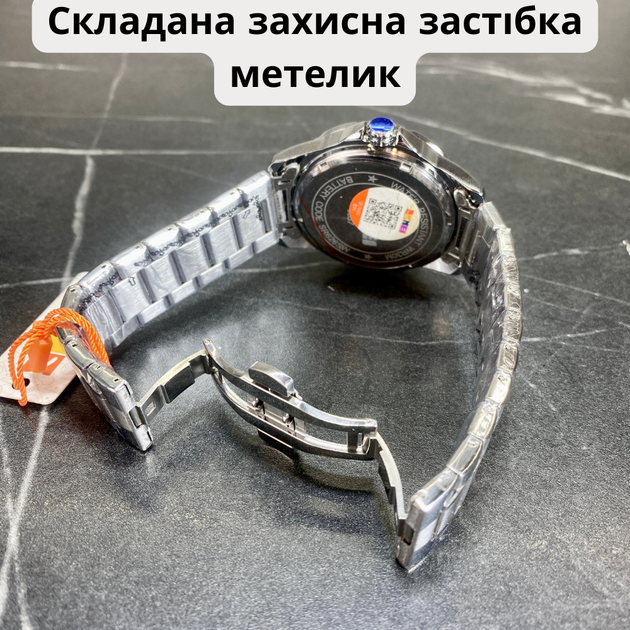 Классические мужские часы серебристые с круглым корпусом из нержавеющей стали с датой минеральным стеклом Skmei - изображение 5