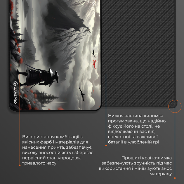 Игровая поверхность GamePro MP145RS Speed/Control 440 х 350 х 3 мм Gray - изображение 5