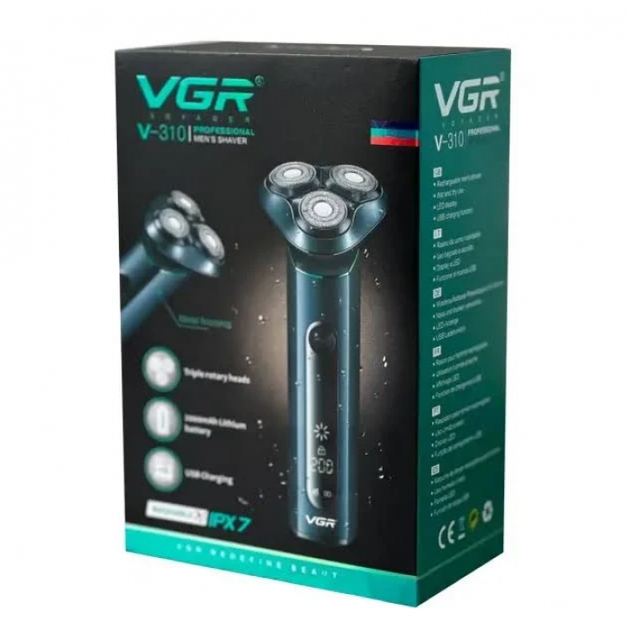 Электробритва портативная бритва VGR V-310 шейвер для бритья бороды и усов с аккумулятором - изображение 3