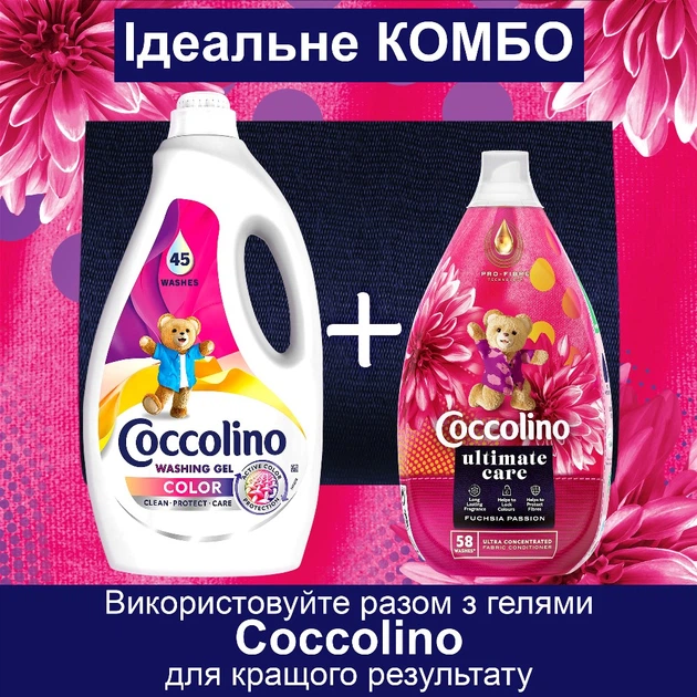 Ультраконцентрированный кондиционер для белья Coccolino Ultimate Care Fuschia passion 870 мл (8720181414916) - изображение 8