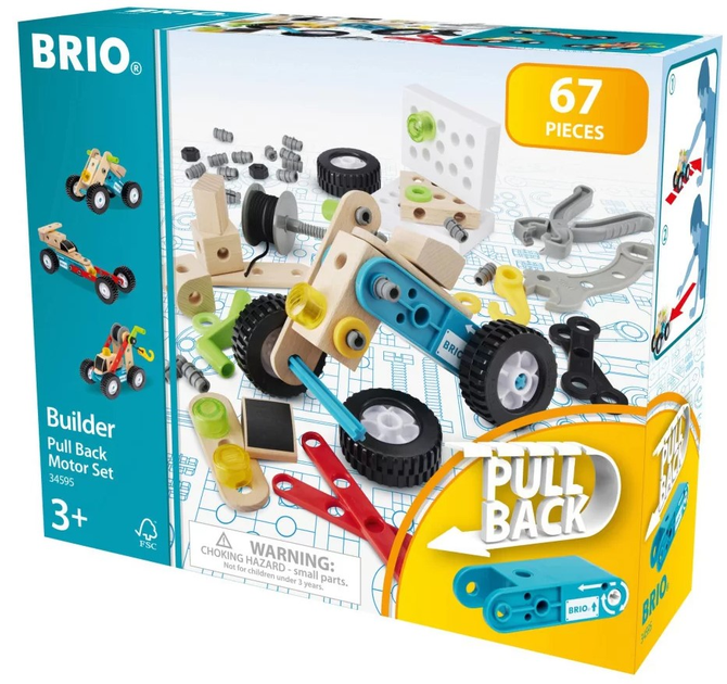 Конструктор Brio Builder Pull Back Motor Set 34595 67 елементів (7312350345957) - зображення 4