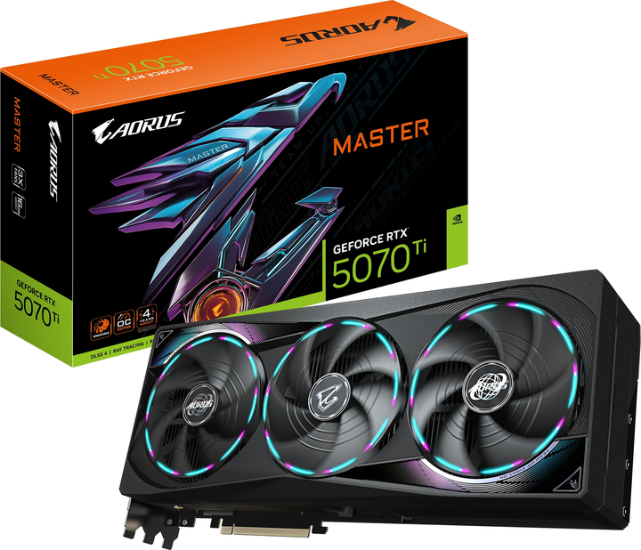 Відеокарта Gigabyte PCI-Ex GeForce RTX 5070 Ti Aorus Master 16GB GDDR7 (256bit) (28000) (HDMI, 3 x DisplayPort) (GV-N507TAORUS M-16GD) - зображення 10