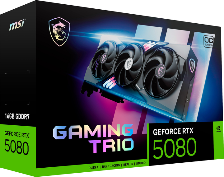 Karta graficzna MSI PCI-Ex GeForce RTX 5080 GAMING TRIO OC 16GB GDDR7 (256bit) (2715/30000) (HDMI, 3 x DisplayPort) (RTX 5080 16G GAMING TRIO OC) - obraz 12