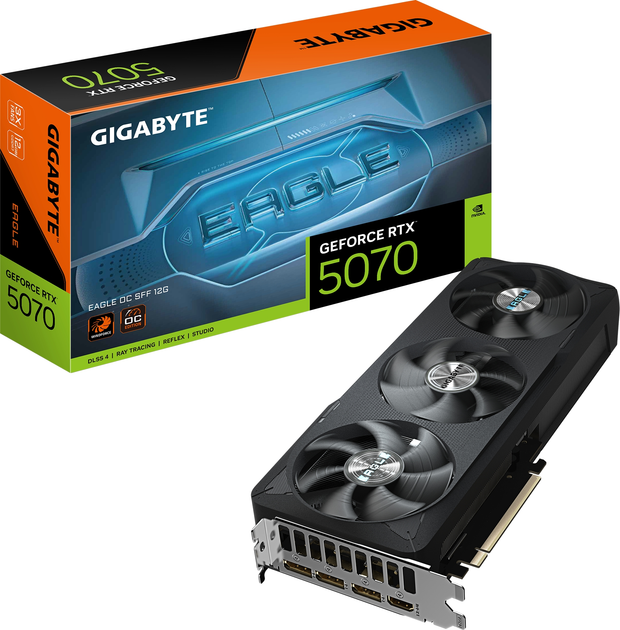 Відеокарта Gigabyte PCI-Ex GeForce RTX 5070 EAGLE OC SFF 12GB GDDR7 (192bit) (2587/28000) (HDMI, 3 x DisplayPort) (GV-N5070EAGLE OC-12GD) - зображення 10