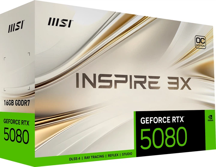 Karta graficzna MSI PCI-Ex GeForce RTX 5080 INSPIRE 3X OC 16GB GDDR7 (256bit) (2655/30000) (HDMI, 3 x DisplayPort) (RTX 5080 16G INSPIRE 3X OC) - obraz 12