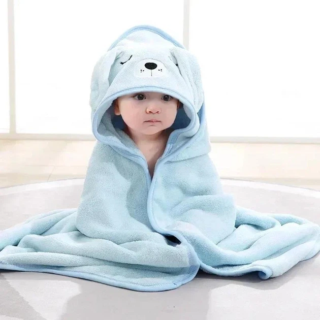 М'який дитячий рушник-куточок з капюшоном Blue Puppy пляжний / банний рушник пончо для дитини, блакитний (100353082) - Фото 2 М'який дитячий рушник-куточок з капюшоном Blue Puppy пляжний / банний рушник пончо для дитини, блакитний (100353082) - зображення 2