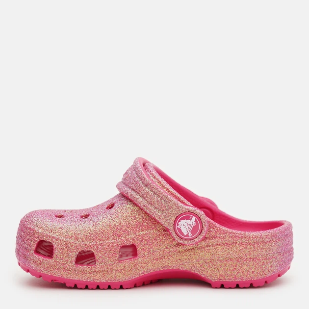 Детские кроксы-сабо для девочки Crocs Classic Iridescent Glitter CgT Dgf 210985-6ZQ 22-23 (C6) Dragon Fruit (198445120589) - изображение 3