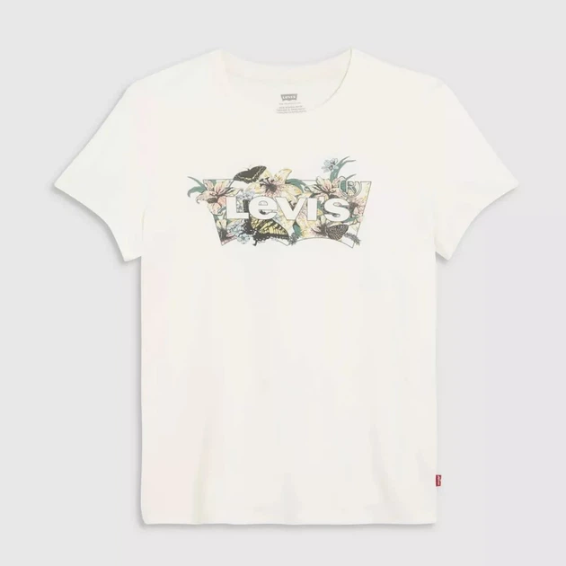 Футболка бавовняна жіноча Levi's The Perfect Tee Lily Bw Fill Egret Grap 17369-2948 M Біла (5401187066028) - зображення 4