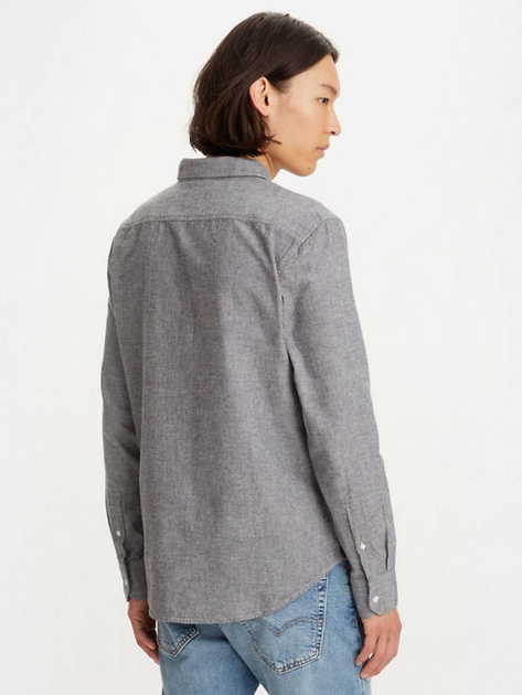Сорочка бавовняна чоловіча Levi's Ls Battery Hm Shirt Slim Black Agate Ox 86625-0018 2XL Сіра (5401043531363) - зображення 2