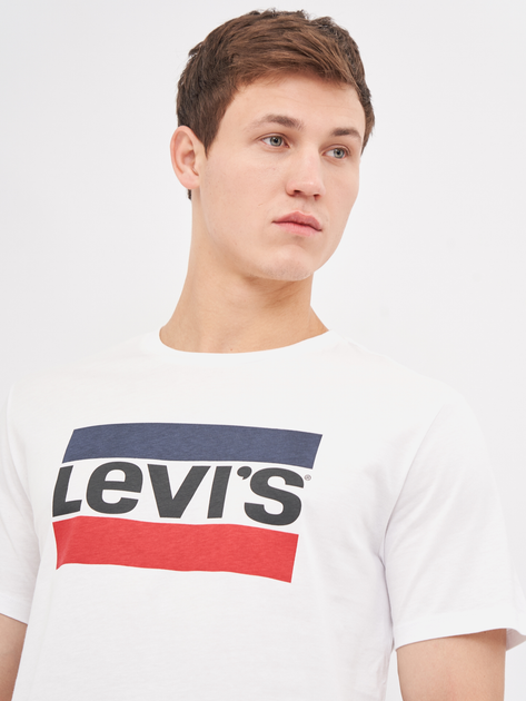 Koszulka męska bawełniana Levi's Sportswear Logo Graphic 84 Sportswear L 39636-0000 2XL Biała (5400537535184) - obraz 4