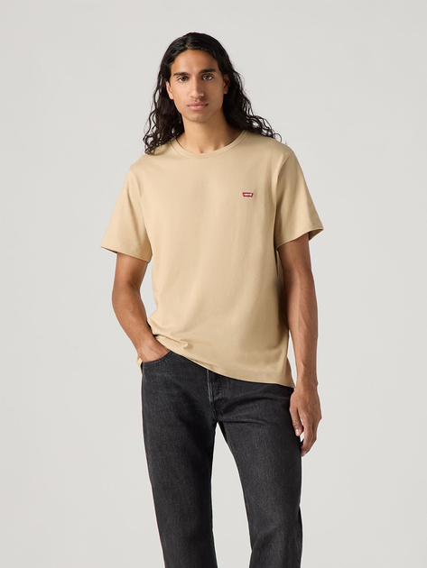 Koszulka męska bawełniana Levi's Ss Original Hm Tee Chino Jersey 56605-0261 2XL Beżowa (5401157980439) - obraz 1