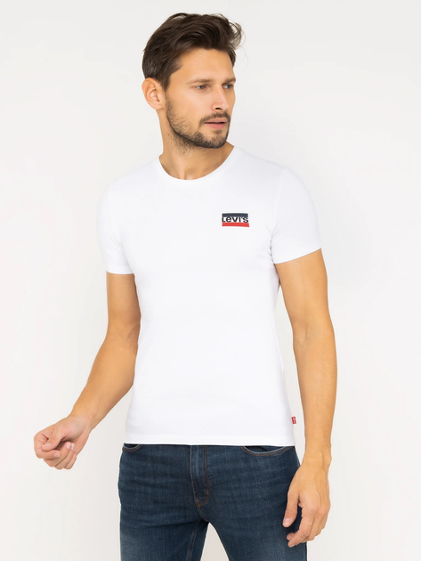Koszulka męska bawełniana Levi's Crewneck Graphic 79681-0000 S Biały/Czarny (5400816572152) - obraz 2