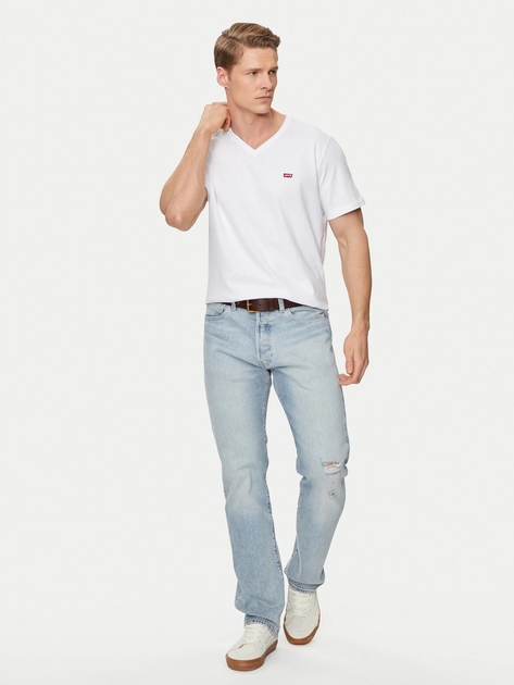 Koszulka męska bawełniana Levi's Original Hm Vneck 85641-0000 L Biała (5400816655602) - obraz 3