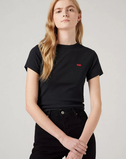 Koszulka damska bawełniana Levi's Essential Sporty Tee Rib A7419-0014 M Czarna (5401157130612) - obraz 3